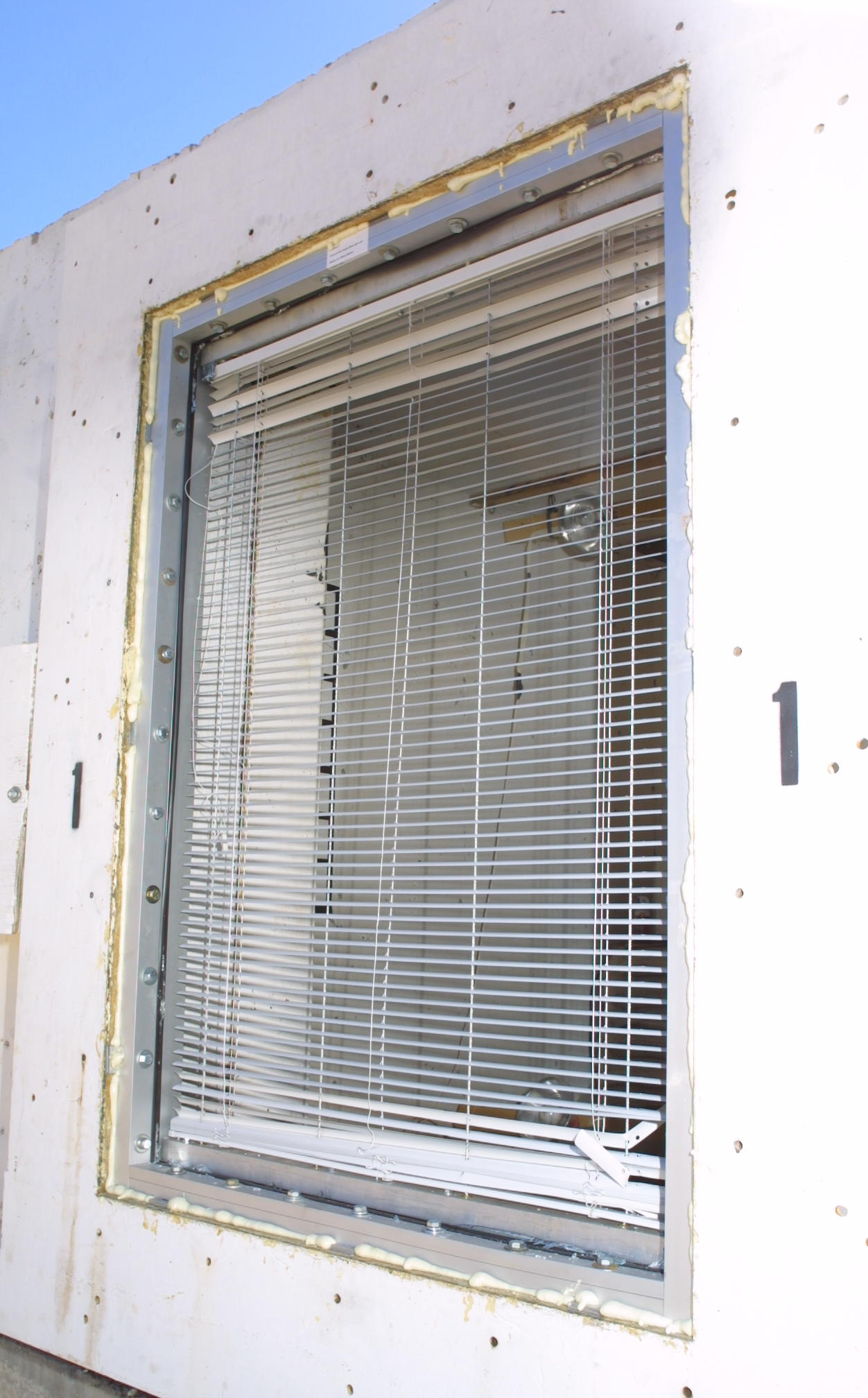 BlastBlind installed during a September 2004 blast test